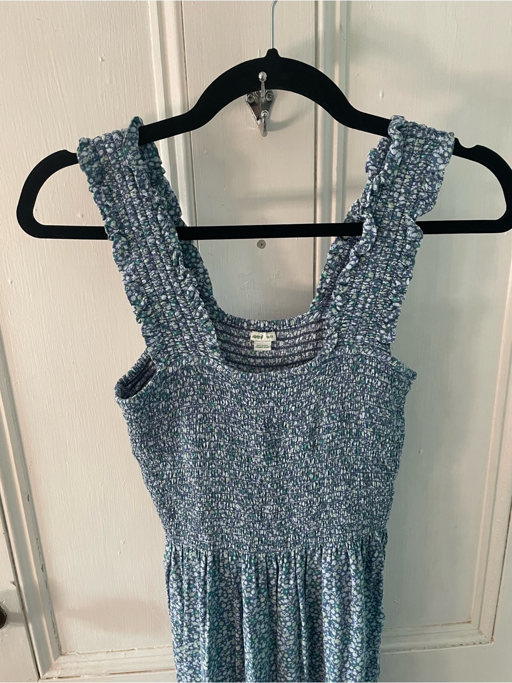 Aerie Blue Floral Smocked Maxi Dress XS Cottagecore Boho - Picture 2 of 6
